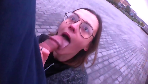 Blonde slut takes it in the ass and mouth